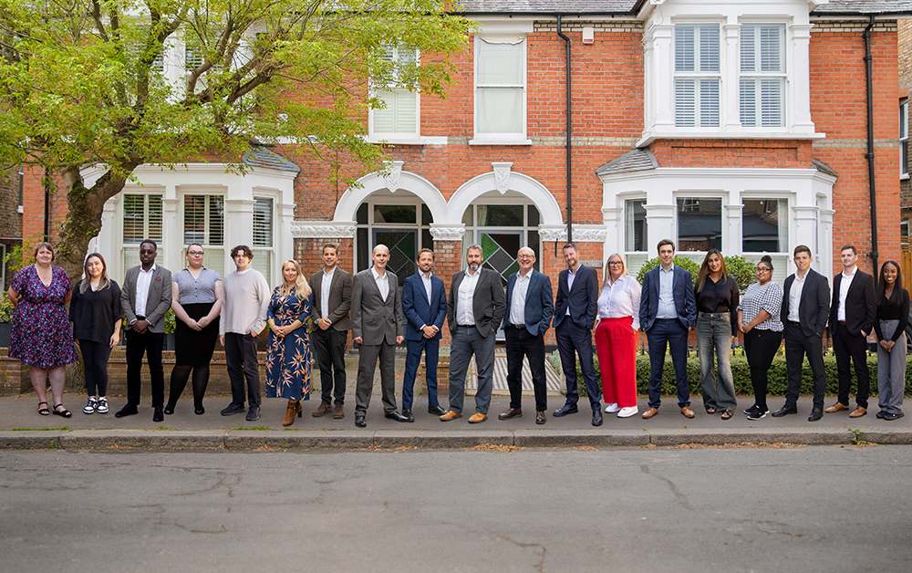 The Peter Barry team outside a London terrace